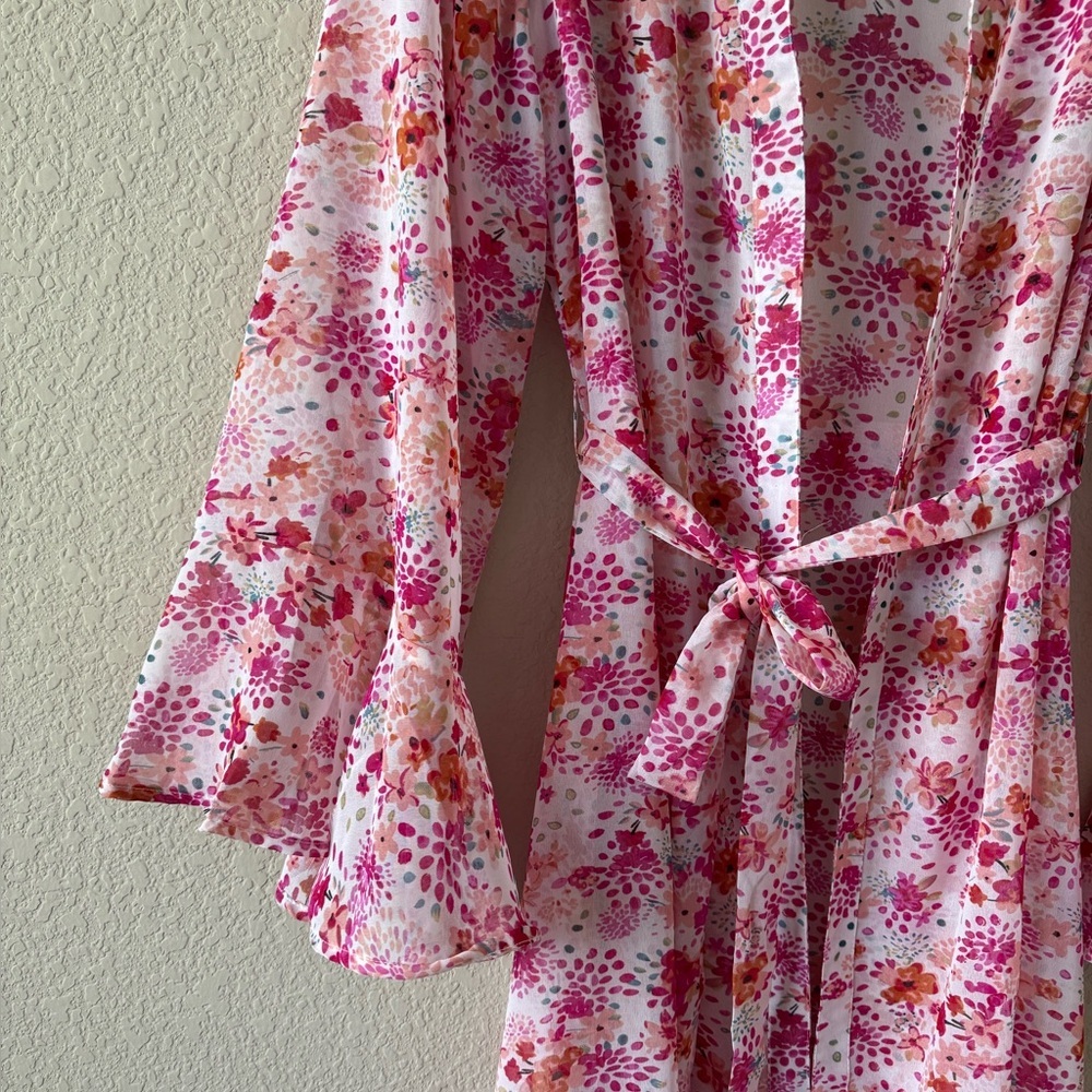America & Beyond sheer chiffon floral swim cover up - Picture 3 of 8